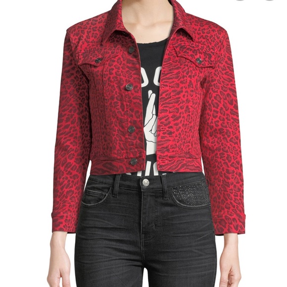 Current/Elliott
The Baby Trucker Leopard-Print Denim Jacket - Picture 3 of 10